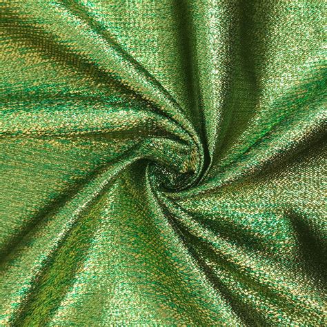 brocade fabric real metal green gold regal|Metallic Brocade Fabrics.